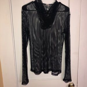 Mesh sweater long sleeve